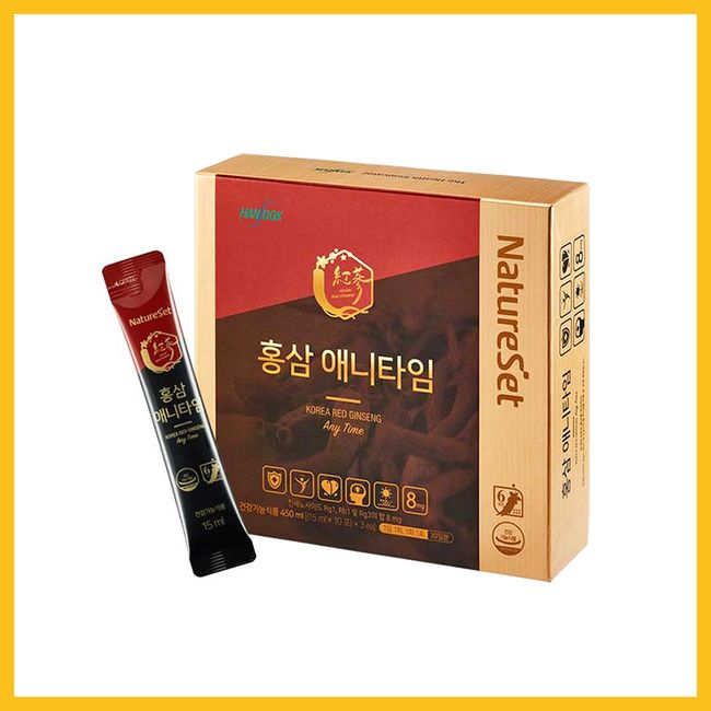 Nature Set Red Ginseng Anytime 30 Sticks (30 Days Supply, 1 Box) 6-year-old Red Ginseng Ginsenoside 8mg