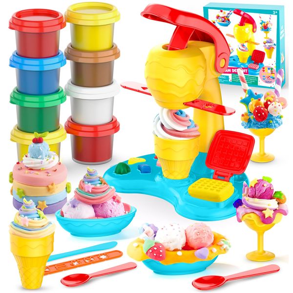 Playdough Sets for Kids Ages 4-8,Kids Toys for Ages 5-7 8-13,Toys for 3 4 5 6 7 8 Year Old Girl Gifts,Arts and Crafts for Kids 4-6,Christmas Birthday Gifts for Boys Girls