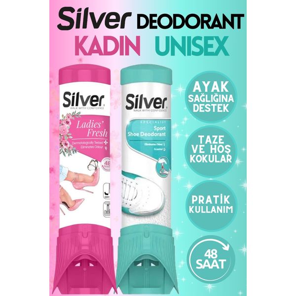 2'li Kadın ve Unisex Ayakkabı Deodorantı Ayak Koku Giderici Terleme Önleyici 100 ML Ladies&Unisex Fr