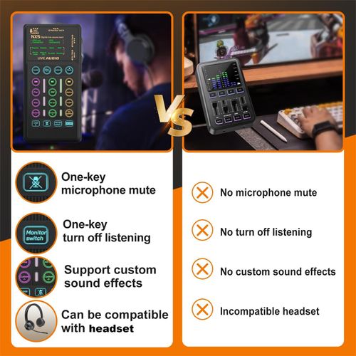 Portable Handheld Sound Card Set for Podacsting, Broadcasting, Living, Singing, Recording, Gaming with Families, Friends, Gift