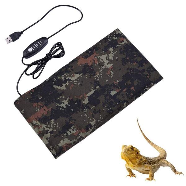 NEKOSUKI Reptile Heating Mat, 11x6 inch USB Waterproof Reptile Heat Pad Under Terrarium with 3 Levels Temperature Control, Japanese Carbon Fiber Heat Mat for Turtle, Tortoise, Snakes, Lizard, Gecko