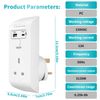 DEWIN Smart Timing Socket, Timer Switch with USB Type-C Port UK Plug Controller Programmable Countdown Socket for Household Appliances, Smartphone, Tablets
