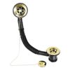 SPARES2GO Bath Combination Waste Overflow Plug & Chain 40mm 1.5" (Silver)