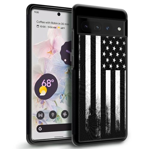 CARLOCA Compatible with Google Pixel 7 Pro Case,Black Retro American Flag Identity Graphic Design Shockproof Anti-Scratch Hard Acrylic Case for Google Pixel 7 Pro