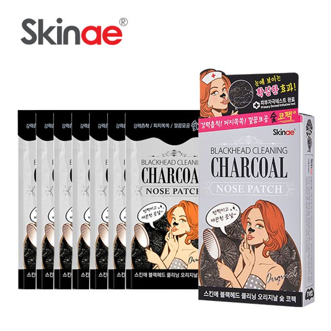 Skinae Blackhead Cleaning Original Charcoal Nose Pack 7pcs x 5ea