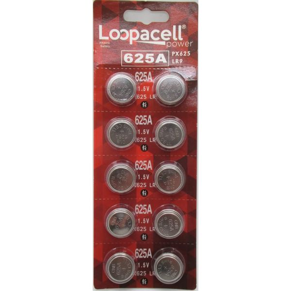 LOOPACELL 625A PX625A LR9 V625U PX625 Alkaline Battery - 1.5V Long Lasting Coin Cell Button Battery for Battery Powered Light Meters, Vintage Cameras, Small Flashlights, Car Keys