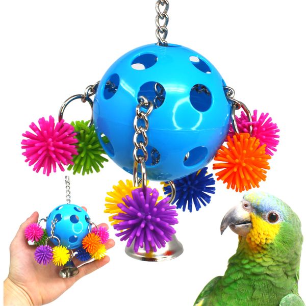 Bonka Bird Toys 2304 Spikey Rainbow Pull 8" by 5", Medium Parrot, Pull Tug Puzzle Cage Toy, Conures, Pionus, Quakers, and Similar Birds