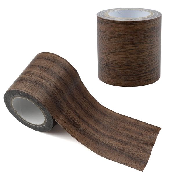 aupawdy 1 Stück Klebeband Holzoptik Klebeband Reparatur Boden Dunkelbraun Boden Klebeband Holzoptik Reparatur Klebeband Möbel Klebeband Holzoptik Eiche für Küche, Badezimmer, Wand, Möbel Adhesive Tape