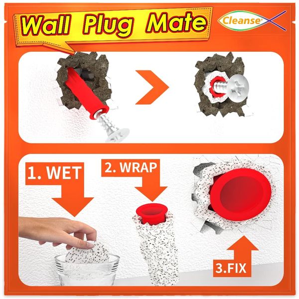 Fixing Loose Wall Plugs Fast (24 Discs), Drywall Anchor Repair, Perfect for Fittings Weak Crumbly Loose Wall Such As Curtain Rail, Towel Racks, Toilet Paper Holder, and More