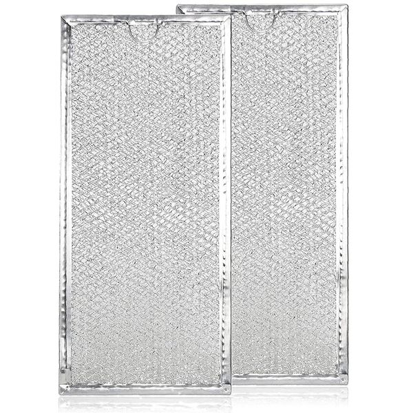 WB06X10596 Microwave Grease Filter for GE Oven Range Hoods, Countertop Microwave Filter Replacement, Aluminum Mesh, 13.5 inches x 6 inches Replaces Part # PS952418, Pvm1870sm3ss, 2 Pack