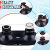 PlayRealm NO Falling Off Thumbstick Extender x 2 & Thumb Grip x 4 for PS5 & PS4 Controller (Black White Pack)