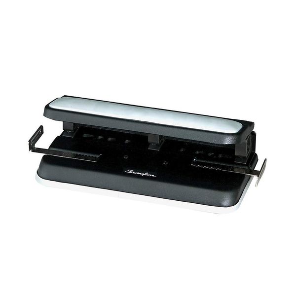 Swingline 2-7 Hole Punch, Adjustable, Heavy Duty Hole Puncher, Easy Touch, 32 Sheet Punch Capacity, Black/Gray (74300)