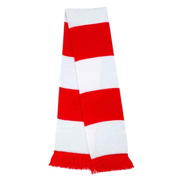 Hyper Mart Supporters Red and White Striped Bar Scarf (Red and White)