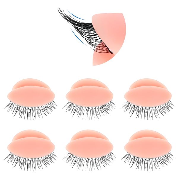 3 Pairs Replacement Eyelids for Mannequin Head, Removable Realistic Lash Mannequin Eyelids for Beginners Eyelash Training and Practice Makeup Eyelash Extension(Pink)