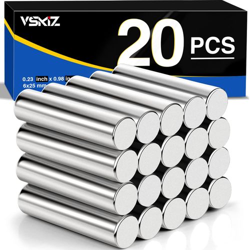 VSKIZ Magnetic Cylinder Rod Magnets, 20Pcs Strong Round Disc Crafting Sticker Holder Lifter Fastener Magnets Neodymium for Map, DIY, Office Magnets