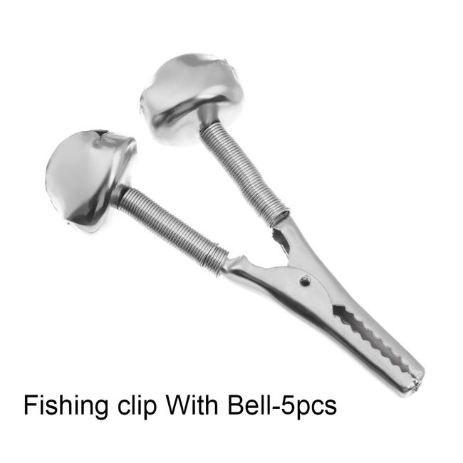 Silver fishing bells are worn on a fishing rod while fishing. Bite