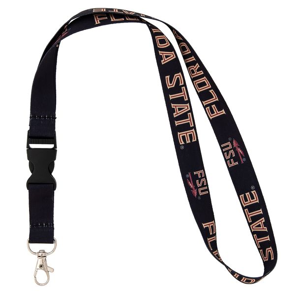 Desert Cactus Florida State University Seminoles FSU Car Keys ID Badge Holder Lanyard Keychain Detachable Breakaway Snap Buckle (Black)