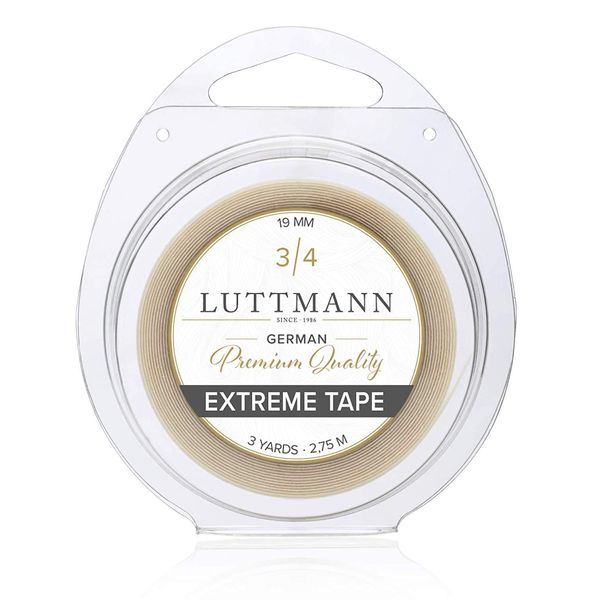 LUTTMANN Extreme Tape 19 mm Premium Quality Extreme Hold Adhesive Tape Adhesive Roll Lace Front Transparent for Hair Systems, Hairpieces, Wigs, Toupets & Extensions