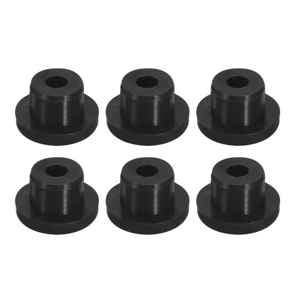 uxcell 6pcs Black Plug Hole 14mm/0.55" Hole Suitable Waterproof Rubber Button Plug H15