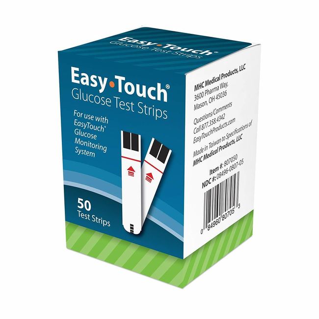 Easy Touch Glucose Test Strips, 50 Count