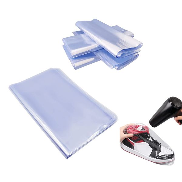 siawadeky Sneakers, Shrink Film, Set of 100, Shoe Bags, Shoes, Shrink Wrap, Heat Sealing, Gift Wrap, Heat Shrink, Wrapping, Shoe Bags, Easy to Shrink with a Household Hair Dryer, Moisture Proof,