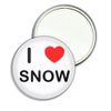 I Love Snow - 77mm Round Compact Mirror