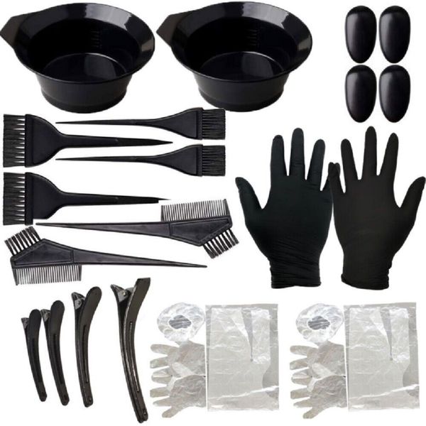 22 Pcs Professional Hair Coloring Kit - Dye Brush, Comb, Bowl, Salon Tint Tools