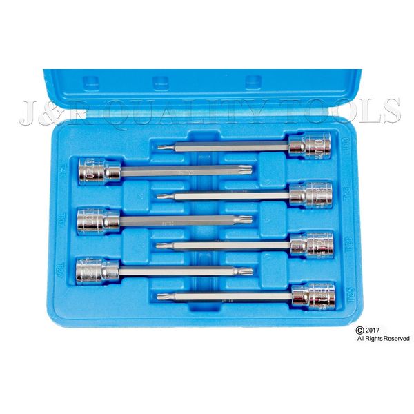 7pc 3/8" EXTRA LONG TAMPER PROOF TORX BIT SOCKET SET