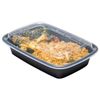 Meal Prep 38 Oz Rectangular Food Containers with Lids 50 Pack Black Microwavable