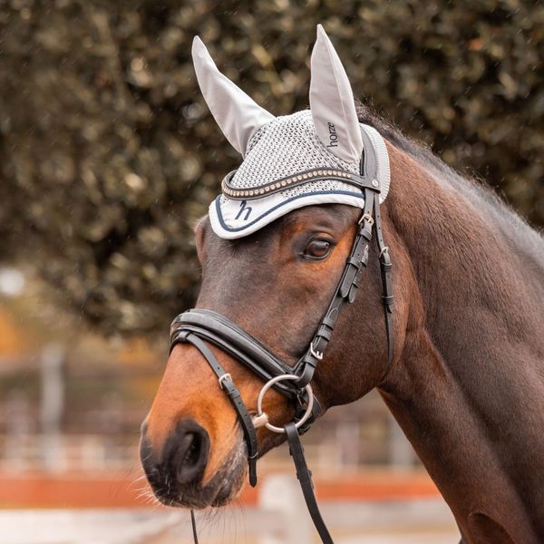 HORZE Wicklow Ear Net - Harbour Mist Gray - Horse