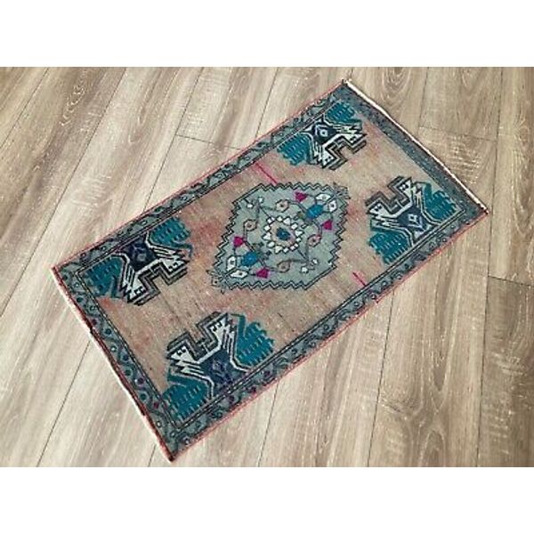 Turkish Rug, Vintage Rug,Doormat Rug, Boho Deco,Handmade Rug,Carpet 1,6 x 3 ft