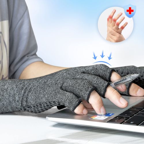 LXMY 2 Pairs Arthritis Gloves,Compression Gloves,Providing Warmth and Compression to Promote Healing,Fingerless Design,Relieve Pain from Rheumatoid Arthritis and Carpal Tunnel(M)