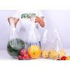 XUMIN 100pcs Reusable 18x26cm Clear Plastic Drawstring Closure Rectangular Food Storage Bags