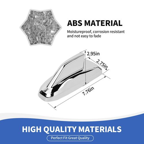 RAZPOY Shark Fin Antenna Base Cover Trim Compatible with Chevy Silverado & Suburban & Tahoe & GMC-Yukon & GMC-Sierra & Cadillac Escalade 2019-2025, Chrome