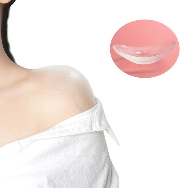 GEJIAG 6 Pieces/3 Pairs Soft Anti-Slip Shoulder Pads Invisible Breathable Silicone Shoulder Pad Shoulder Pad for Womens Clothing Shoulder Slip Height Enhancer（Transparent）