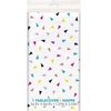 Unique 73143 Rectangular Plastic Table Cover | Triangle Confetti Theme, Geometric, Nylon/A, 36.8 x 19.7 x 2.5cm