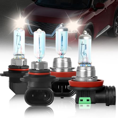 NSDXCT Headlight Bulbs Fit For Nissan Rogue 2008 2009 2010 2012 2013, 9005 High Beam+H11 Low Beam Light Bulbs Combo, 5000K 300% Brightness High Performance, Plug and Play, Pack of 4