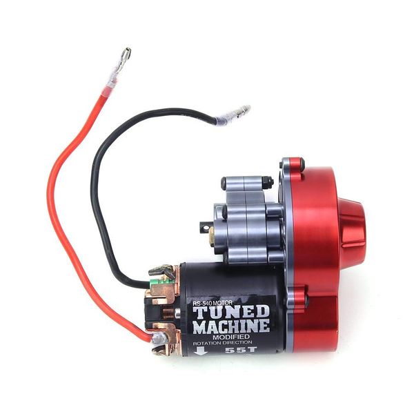 RC Gearbox Full Gearbox with 540 Motor 55T Metal Full Gearbox for Axial SCX 1/10 Remote Control Car Motor Shaft Length 12mm Shaft Diameter 3.17mm Easy Installation