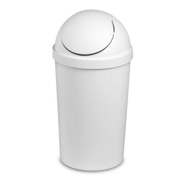 Sterilite White 12 Qt Swing-Top Wastebasket