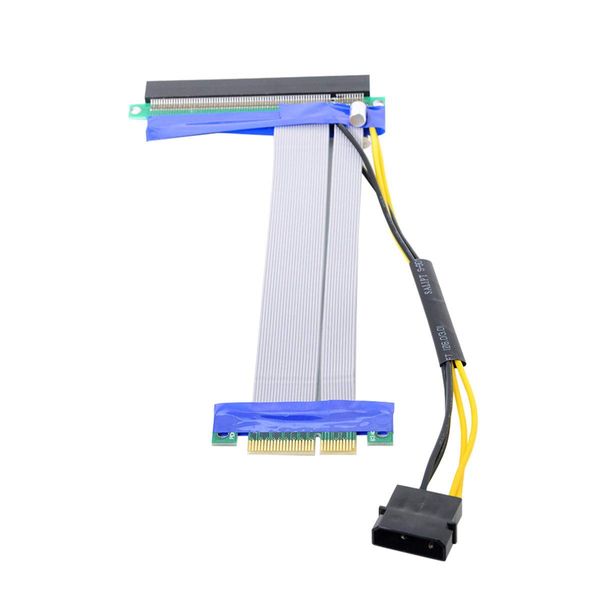 Cablecc PCI-E Express 4X to 16x Flex Cable Extender Converter Riser Card Adapter with 4-Pin Power 15 cm