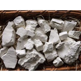 White Pressed Clay Edible Chunks (lump) Natural for Eating (Food), 4 oz  (113 g)