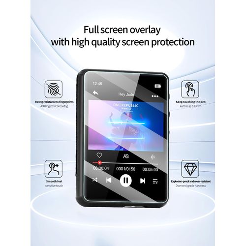 UYRUREL Screen Protector for MECHEN M3 2.4 Inch Full Touch Screen MP3 Player, High-definition Scratch Resistant Film,HD Clear Anti Blue Light, Bubble Free with Easy Installation Kit, 3 Pack