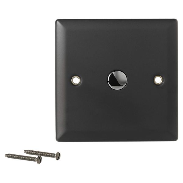 1 Gang 1 Way Wall Mounted Touch Light Dimmer IR Control Switch Button (Matt Black)