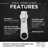 DOJA Barcelona Zip Pull (40 mm, Pack 50, Cursor Zipper Number 5, White, Sliding Zip Stitching), Nylon
