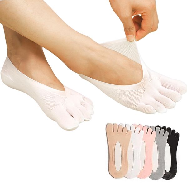 5Pairs Orthoes Bunion Relief Socks, Women's Five Finger Orthopedic Compression Socks, Toe Alignment Socks, Soft and Thin Soft Align Toe Socks and Toe Separator Socks for Women