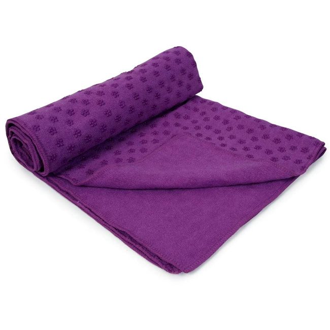 Kei Lala Yoga Towel, Non-slip, Hot Yoga, Popular, Lightweight, Microfiber, Yoga Rug, Non-slip, Storage Bag Included, Purple