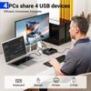 USB 3.0 Switch 4 Computers,MLEEDA 4 Port USB Switch Selector Sharing 4 USB Devices,Keyboard Mouse Switch,USB Switcher Compatible with Mac/Windows/Linux,Wired Remote and 4 USB 3.0 Cable Included