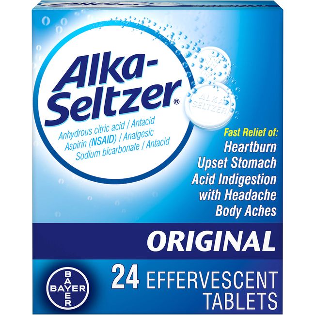 Alka-Seltzer Effervescent Tablets Original - 24 ea., Pack of 2