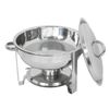 2 Pack 5 Quart Stainless Steel Round Chafing Dishes Full Size Buffet Catering