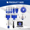 11pc Diamond Core Bit Kit Drilling Hole Saw Cutting Disc Finger Bit Tile Marble